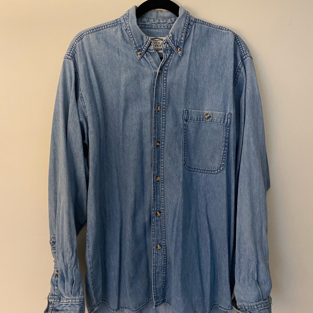 Large denim button up